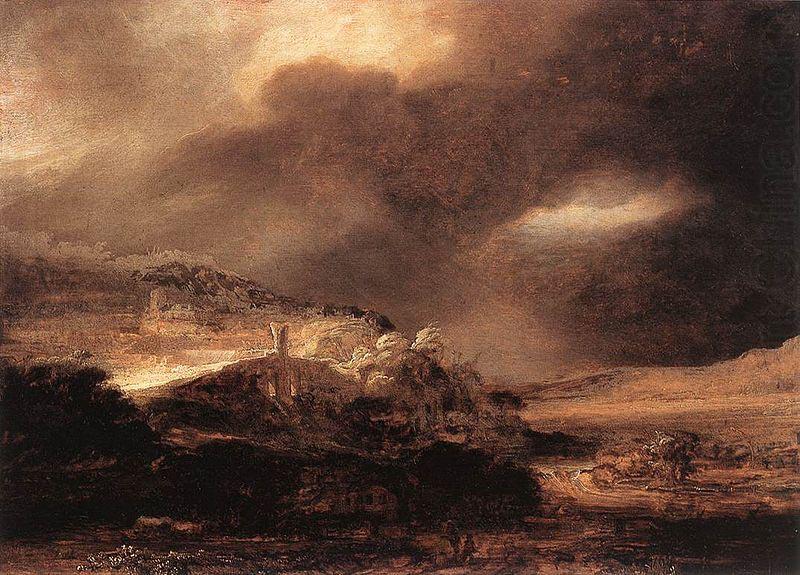 REMBRANDT Harmenszoon van Rijn Stormy Landscape china oil painting image